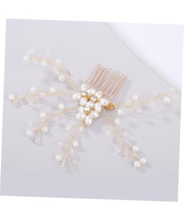 Housoutil Women Hairpin Bridal Wedding Headpiece Wedding Tiara Pearl Hair Comb Pearl Headpiece Wedding Hair Comb Crystal Hair Accessories Bride - Buy Online on GoSupps.com
