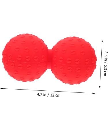 Garneck Yoga Massage Ball - Double Lacrosse Fascia Roller & Vibration Peanut Foot Massager (12x6.3cm Red) for Muscle Relief - Buy Online on GoSupps.com