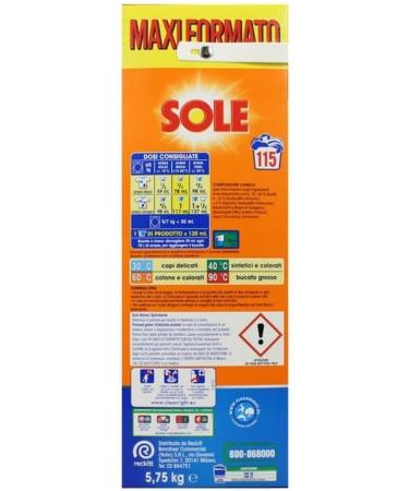 SOLE DETERSIVO POLVERE BUCATO LAVATRICE 3 IN 1 BIANCO SPLENDENTE FUSTO 115 LAVAGGI - Buy Online on GoSupps.com
