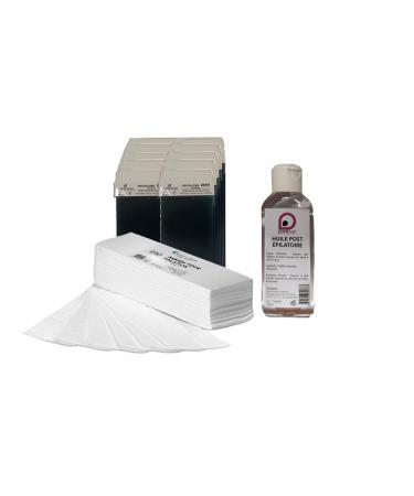 Hair removal kit with 10 wax cartridges 7 colors + 250 hair removal strips + 1 hair removal oil 100 ml by Purenail