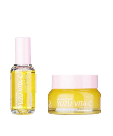 LALARECIPE Niacinamide 5% & Vitamin C Skincare Duo Yuzu Vita C Glow-Boosting Face Ampoule & Vita C Hydrating Face Cream
