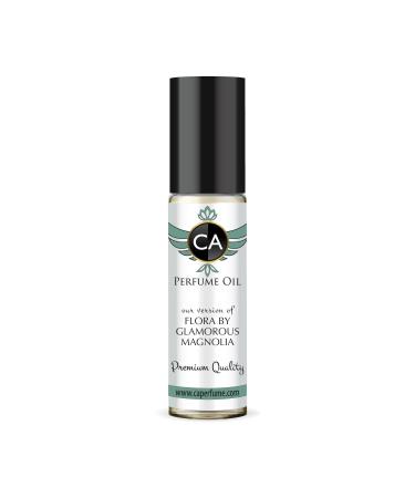 CA Perfume Impression of Flora By Glamorous Magnolia For Women Replica Fragrance Body Oil Alcohol-Free Essential Aromatherapy Sample Travel Size Concentrated Long Lasting Roll-On 0.3 Fl Oz/10ml