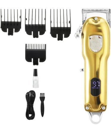 Pro Hair Clipper Electric Hair Clipper Oil Head LED LCD high-Power Razor Electric Metal Body Electric Hair Clipper Gold