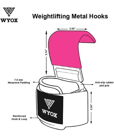 Professional Lifting Straps and Heavy Duty Hooks with Neoprene Padded Wrist Wraps - Ideal Gym Gloves for Weightlifting Support and Grip | Men Women Pair - Pink - Buy Online on GoSupps.com