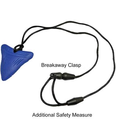 3-Piece Shark Tooth Chewing Necklace Set for Kids | Organic Silicone Autism Sensory Bite Ring Toys (Black White Blue) - Buy Online on GoSupps.com
