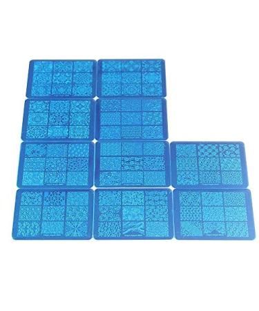 Finger Angel 10-Piece Nail Art Stencil Set | Mixed Designs & Flower Patterns for Creative Nail Art - 8x6 cm - Buy Online on GoSupps.com