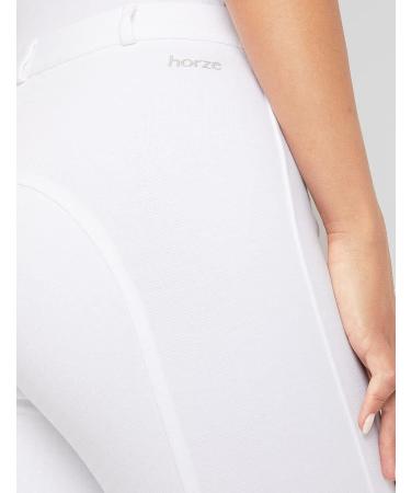 HORZE Active Women's Silicone Grip Full Seat Breeches - White, Size 32 - Buy Online on GoSupps.com