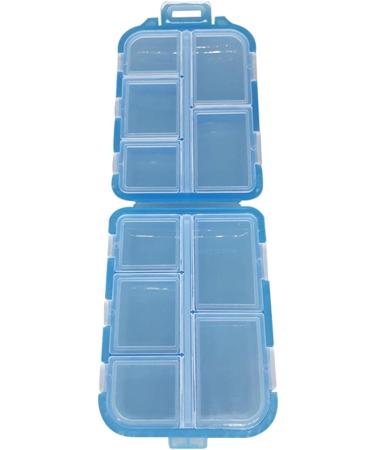 Travel Pill Organizer Box - Foldable Personal Daily Pill Case with 10 Grids Travel Pill Holder for Vitaming Fish Oils Blue - Buy Online on GoSupps.com