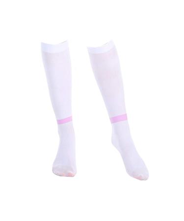 DERCLIVE KNEEHOHE leg support socks soft stretchy and breathable compression stockings 20 30 mmHg compression stockings knee -high support stockings improve blood circulation white size.M white