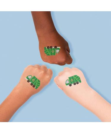 Construction Party Favor: 10 Premium Waterproof Metallic Temporary Garbage Truck Flash Tattoos for Boys - Buy Online on GoSupps.com
