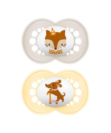 MAM Original pacifiers in a set of 2 made of Skinsoft silicone with pacifier cover 6-16 months neutral neutral 6+ mesi