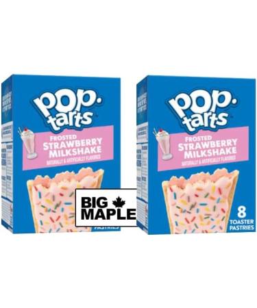 Strawberry Milkshake Breakfast Pastry Bundle. Includes (2) Boxes of Strawberry Milkshake Flavoured Pop-Tarts (8 per box) with Water Cooler Trivia Game by BIG MAPLE . Fun Treat for Breakfast or as a Snack - Buy Online on GoSupps.com