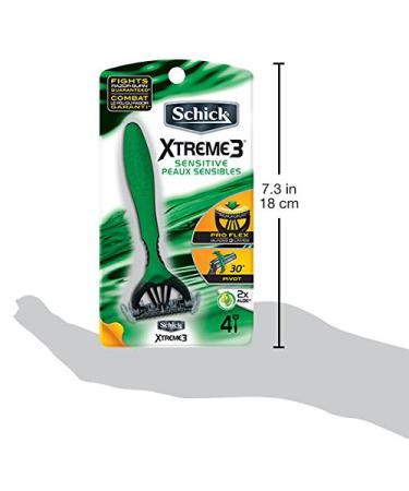 Buy Schick Xtreme 3 Sensitive Razors - 4 Pack for Sensitive Skin | International Shipping Available - Buy Online on GoSupps.com
