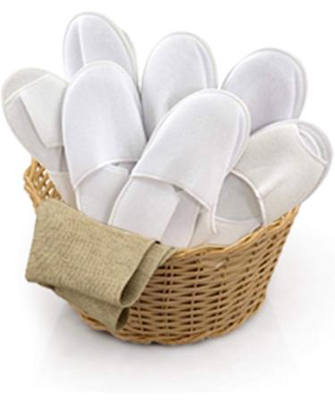 Natureca Hotel Slippers - Universal Terry Slippers for Men & Women | 10 Pairs Wedding White Guest Shoes Set - Buy Online on GoSupps.com