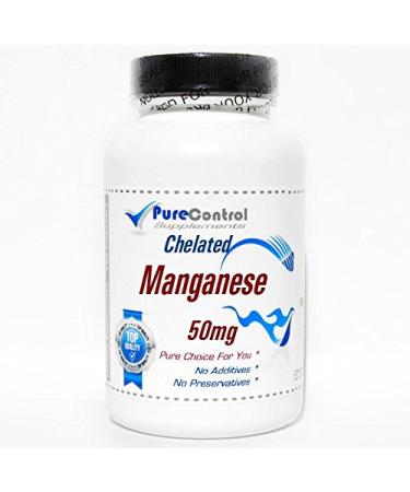 Chelated Manganese 50mg // 200 Capsules // Pure // by PureControl Supplements