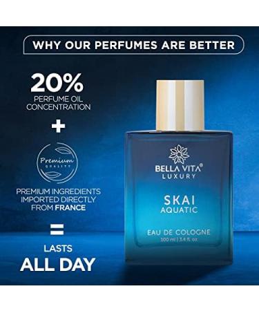 prime craft Luxury Skai Aquatic Eau De Cologne Unisex Perfume for Men & Women with Bergamot Pink Pepper |Long Lasting Aqua EDC Fragrance Scent 100 Ml - Buy Online on GoSupps.com
