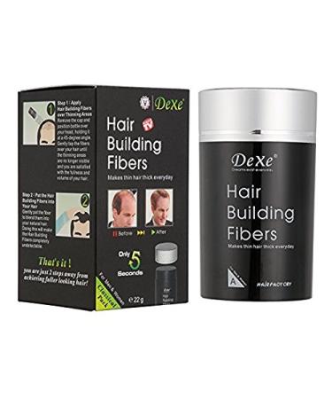 Black Hair Building Fibers - Hair Loss Concealer Powder for Thicker Hair - 0.77oz - For Women and Men - Buy Online on GoSupps.com