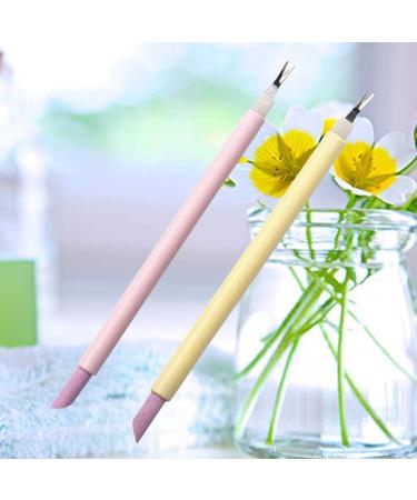 Lurrose 2pcs Stone Sanding Nail File Cuticle Trimmer Remover Pusher Dead Skin Callus Removal Fork Practical Nail Art Buffing Tools - Buy Online on GoSupps.com