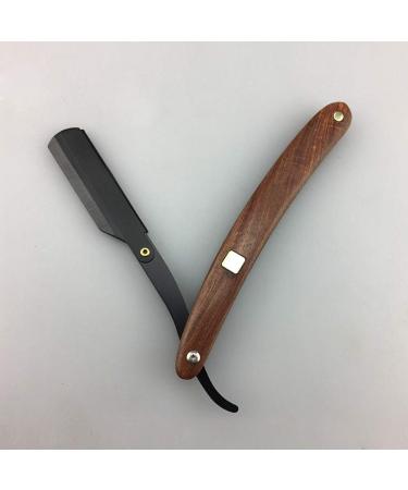 Uonlytech Wooden Handle Straight Edge Barber Razor - Vintage Folding Metal Hair Shaper for Men - Professional Shaving Tool - Buy Online on GoSupps.com