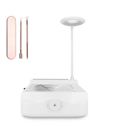 AONOLOVO Nail Dust Collector with Light | Adjustable Suction Extractor for Nails | Salon & Home Use | Cuticle Pusher Kit Included - Buy Online on GoSupps.com