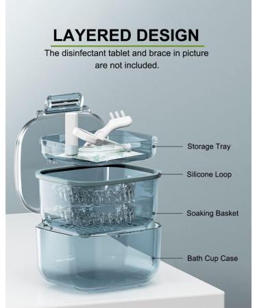 Absbas Dentures Cleaning Bath Set | Complete Kit for Invisible Braces & Dentures - Includes Brush Basket & More - Ideal for Home & Clinic Use - Buy Online on GoSupps.com