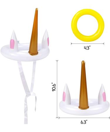 Joliyoou Unicorn Party Games Inflatable Ring Toss Set - 2 Unicorns, 12 Rings - Fun Party Game Favors (2 Pack) - Buy Online on GoSupps.com