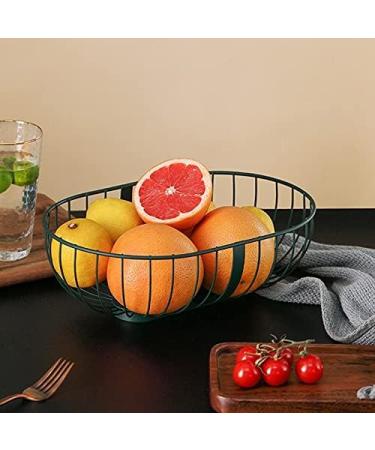 Fruit Bowl Wrought Iron Fruit Basket Metal Wire Hollow Out Drain Bowl Snacks Storage Dish Stand for Living Room Kitchen Fruit Plate (Color : Green) (Green) - Buy Online on GoSupps.com