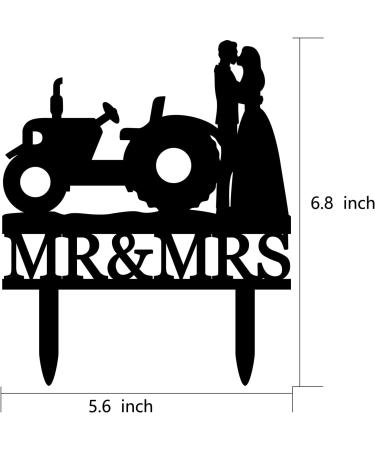 Funny Wedding Cake Topper - Groom and Bride Kissing Beside The Tractor - Farmer Wedding Cake Topper Southern Style Wedding Cake Topper (Tractor) - Buy Online on GoSupps.com