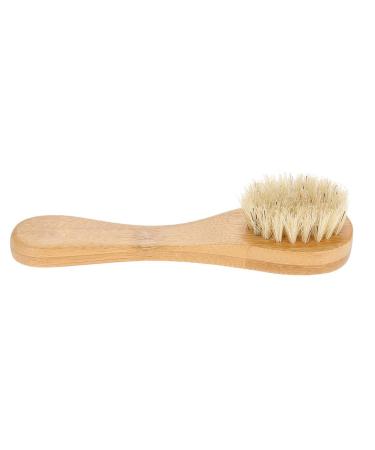 Portable Facial Cleansing Brush | Wooden Handle Exfoliating & Massaging Brush for Deep Skin Cleansing - Buy Online on GoSupps.com