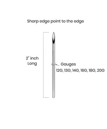 100 Piece Pack 14g Hollow Body Piercing Needles - Surgical Stainless Steel, Super Sharp Tip - Sterilized - Buy Online on GoSupps.com