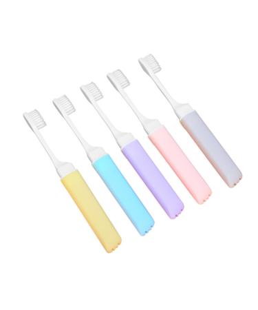 Frcolor 5 pieces of folding teeth accessories daily ergonomic foldings ergonomic toothbrush household toothbrush ergonomic toothbrush