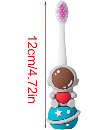 Buy Soft Bristle Toothbrush for Kids | Cartoon Astronaut Toddler Toothbrush in Blue - Gentle & Effective Cleaning - Buy Online on GoSupps.com