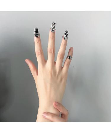 Adjustable Women's Finger Tip Nail Ring - Black Nail Art Charm for Decoration and Protection - Perfect Gift for Women and Girls - Buy Online on GoSupps.com