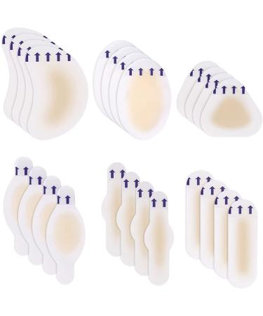 Vegcoo 24 pieces of blister hydrocolloid gel pavement heel pillow bladder prevention for toes and fingers forefoot heel heel protection and protective skin