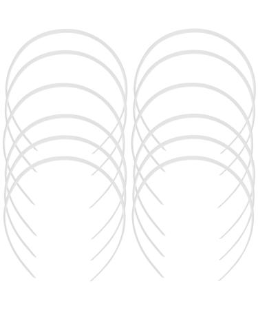Frcolor 12pcs Plastic Headband Hairband without Teeth DIY Hair Accessories for Men and Women (White)