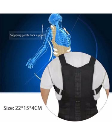 Adjustable Magnetic Posture Corrector Belt - Medium Back Support Brace & Shoulder Strap for Lumbar Relief - International Shipping Available - Buy Online on GoSupps.com
