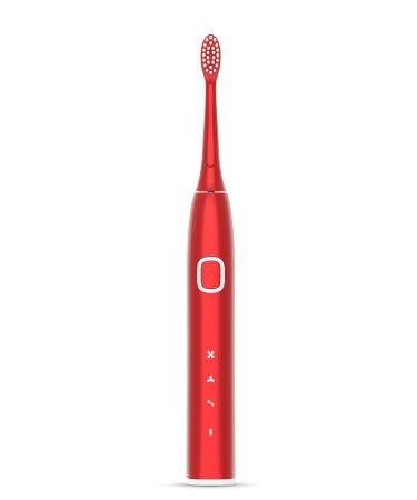 UPXNBOR 2022 Design Sonic Electric Toothbrush 1 Handle 2 Toothbrush Head 3 Mode Display with Teeth Whitening (Y6 Red)