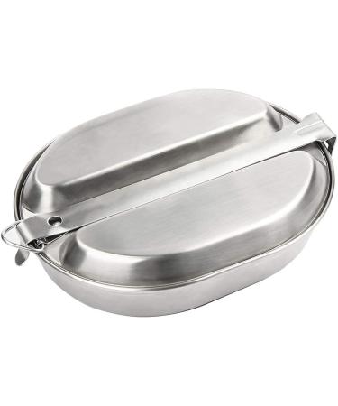 TargetEvo Stainless Steel Military Mess Kit Tray & Frying Pan - Portable Camping Cookware Set - Buy Online on GoSupps.com