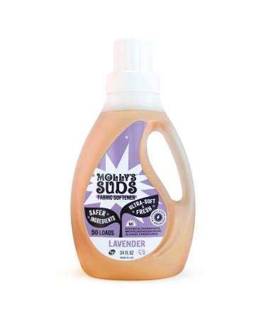 Molly’s Suds Natural Fabric Softener Liquid for Sensitive Skin | Plant-Based Infused with Essential Oils | Fights Static Reduces Wrinkles Deodorizes | Lavender 50 Loads Lavender - 50 Loads