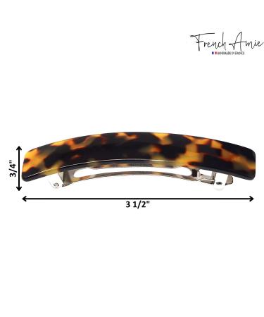 French Amie Oblong Handmade 3.5 Celluloid Automatic Hair Clip Barrette - Strong Hold Clip for Girls & Women - Paris Hair Accessories - Made in France (Tokyo Shell) - Buy Online on GoSupps.com