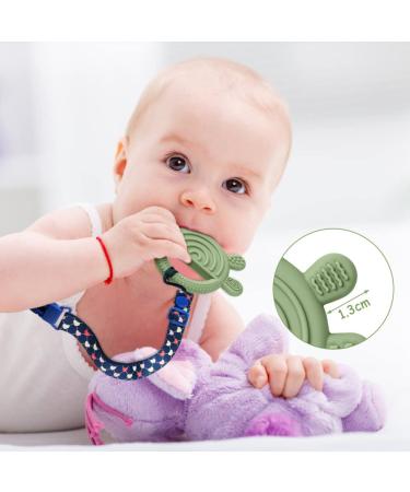 Aolso Silicone Bite Ring for Babies - BPA-Free Five Finger Teething Toy with Anti-Lost Rope - Ideal Dental Aid for 3 Months + - Green - Buy Online on GoSupps.com