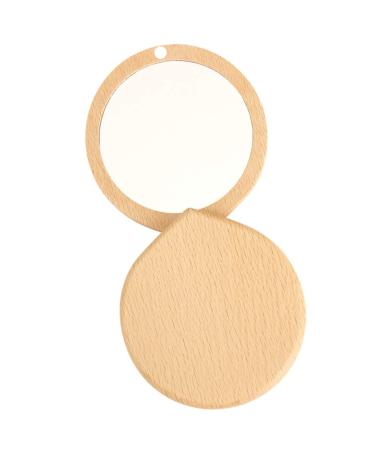 Beaupretty Wooden Travel Makeup Compact Mirror - Small Portable Folding Pocket Mirror for On-the-Go Beauty - Buy Online on GoSupps.com