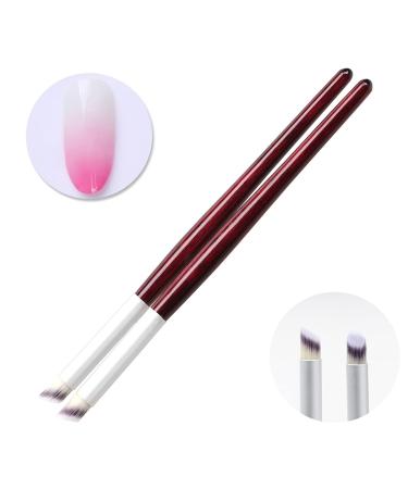 JERCLITY 6pcs Acrylic Ombre Nail Brush Set with Double Head Sponge, Wooden Gel Builder Ombre Brush for Nails Art Design - Brushes-02 - Buy Online on GoSupps.com