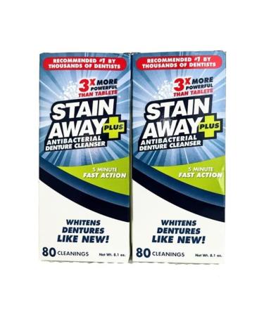 Stain Away Plus Denture Cleanser 5-Minute Fast Action 8.1oz. (Pack of 2)