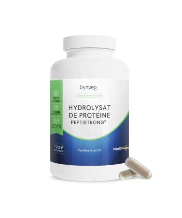 Hydrolysat de Prot ines PeptiStrong 600mg 120 G lules - Issu de prot ines de f ves hydrolys es - 100% Naturel et V g tarien - Sans Additif - Sport Musculation - Fabriqu en France - DYNVEO