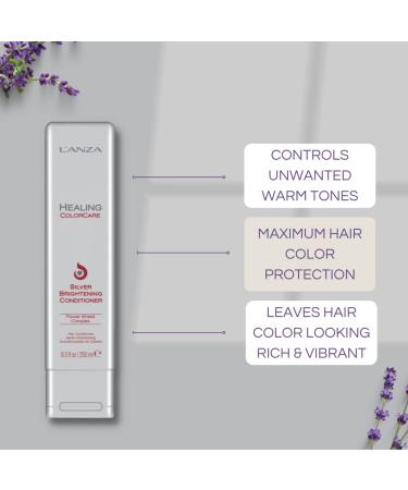 L'ANZA Healing ColorCare Silver Brightening Conditioner - 8.5 Fl Oz - For Silver, Gray, White, Blonde Hair - Controls Warm Tones - Boosts Shine and Brightness - Buy Online on GoSupps.com