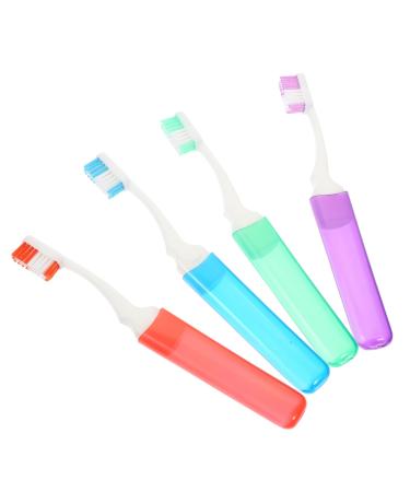 Minkissy 4 pieces Feine toothbrush travel toothbrush light manual toothbrush giant toothbrush toothbrush outdoor toothbrush toothbrush with fine bristle fold cleaning brush goods