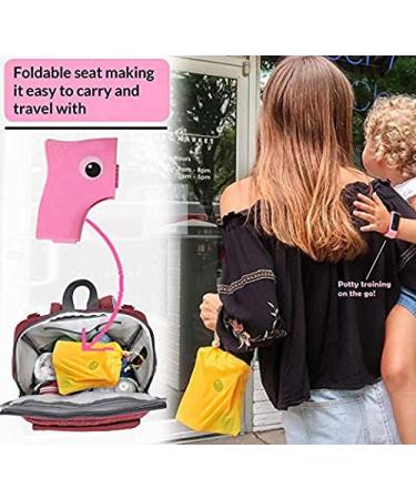 Pokanic Travel Potty Training Seat Cover with Non-Slip Silicone Pads and Carry Bag - Pink | Portable, Reusable Toilet Seat for Kids and Toddlers - Buy Online on GoSupps.com