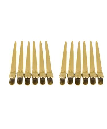 12pcs Salon Hairdressing Cutting Hairpins - Golden Styling Clips for Dyeing & Hairdressers - Buy Online on GoSupps.com