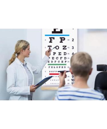 Snellen Eye Chart 20 Feet for Eye Exams | Wooden Frame | 11x22 Inches Canvas | Low Vision Test Wall Chart with Eye Occluder | Kids Gifts - Buy Online on GoSupps.com
